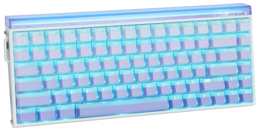 HERO84 HE Baltas+Violetinė+Gradient+LIGHT JadeKing RGB AULA gasket klaviatūra