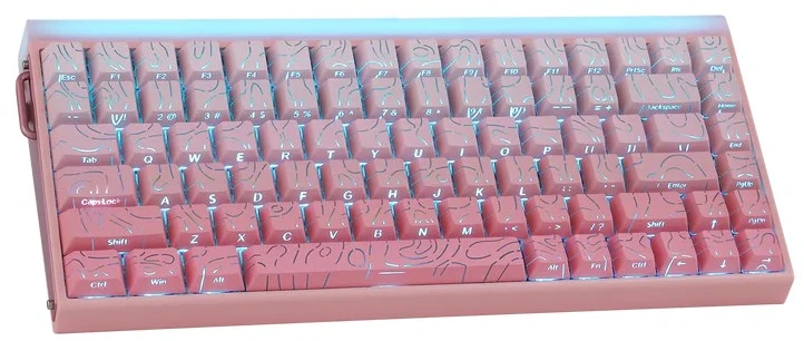 HERO84 HE Rožinis+Gradient+Contour Dragon King RGB AULA gasket klaviatūra