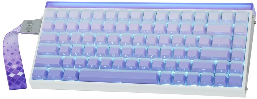 HERO84 HE Baltas+Violetinė+Gradient+LIGHT JadeKing RGB AULA gasket klaviatūra