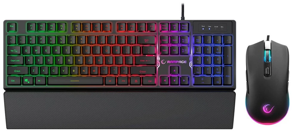 RAMPAGE FORTUNA GAMING SET: Klaviatūra WITH Pelės kilimėlis ir pelė