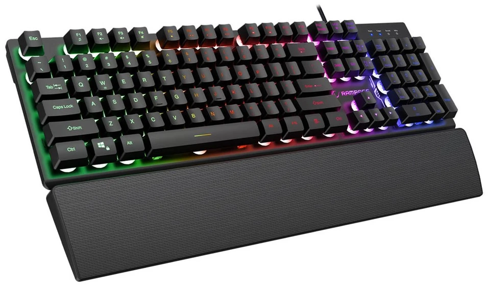 RAMPAGE FORTUNA GAMING SET: Klaviatūra WITH Pelės kilimėlis ir pelė