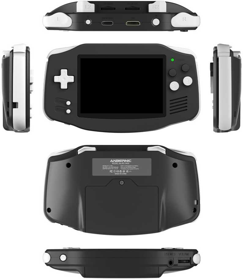 Retro gaming console ANBERNIC RG34XX Juodas