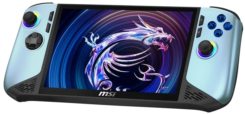 MSI Claw 8 AI+ A2VM Glacier Mėlyna Edition-254PL Ultra 7 258V 8"FHD Touch 120Hz 500nits IPS-Level panel 32GB LPDDR5x SSD1TB Intel Arc Win11