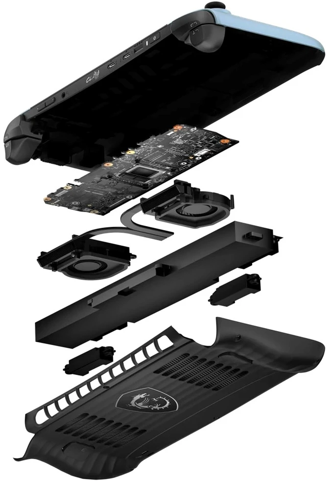 MSI Claw 8 AI+ A2VM Glacier Mėlyna Edition-254PL Ultra 7 258V 8"FHD Touch 120Hz 500nits IPS-Level panel 32GB LPDDR5x SSD1TB Intel Arc Win11