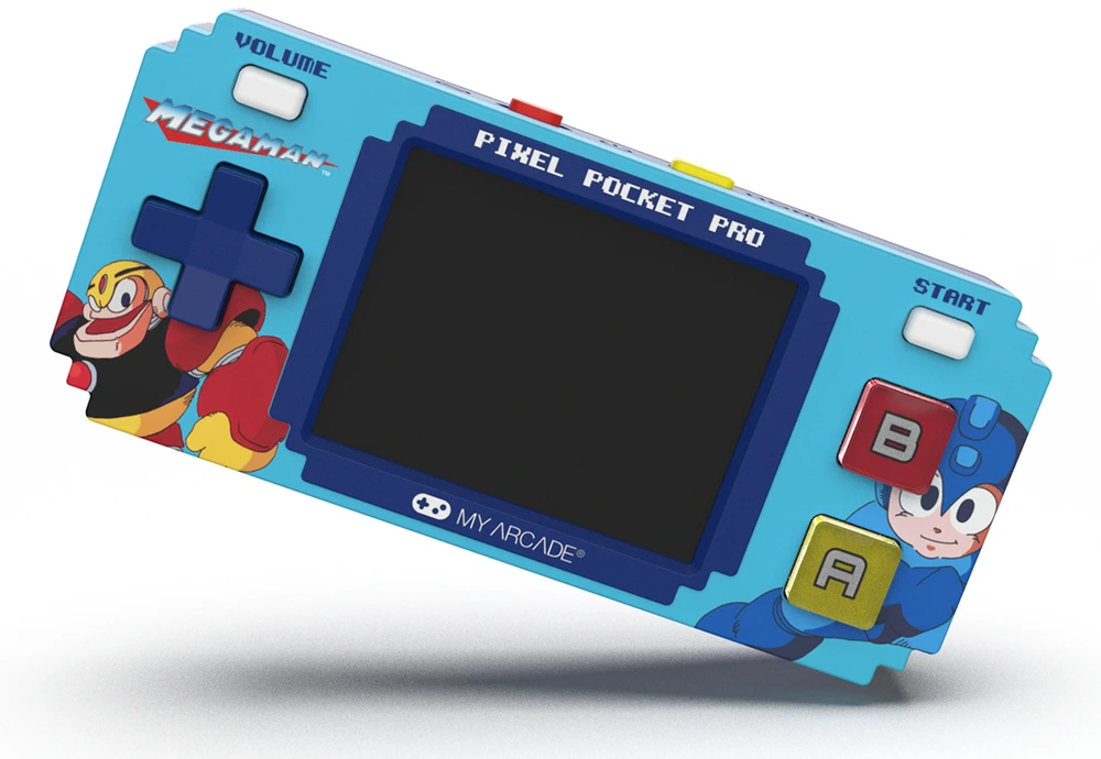 Žaidimų konsolė - My Arcade Pixel Pocket Pro Mega Man Mėlyna 2 colių 99,1 mm × 44,5 mm × 22,2 mm