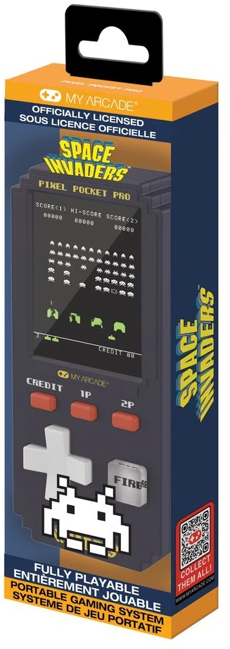 Žaidimų konsolė - My Arcade Pixel Pocket Pro Space Invaders 2 colių Juodas