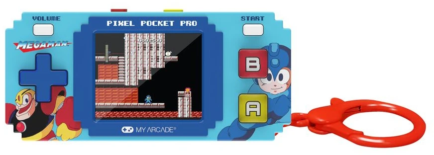 Žaidimų konsolė - My Arcade Pixel Pocket Pro Mega Man Mėlyna 2 colių 99,1 mm × 44,5 mm × 22,2 mm
