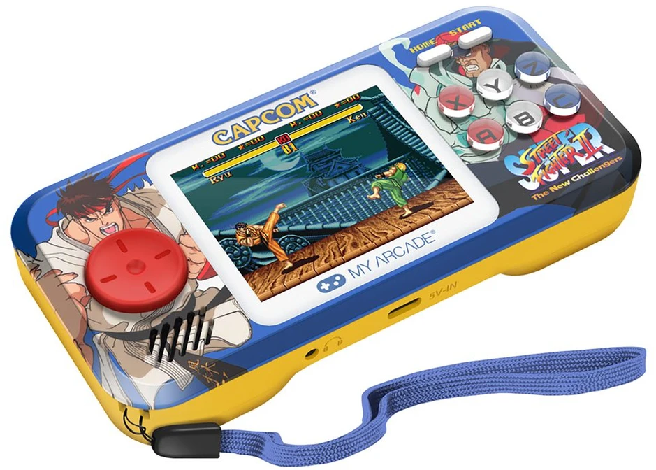 Žaidimų konsolė - My Arcade Pocket Player Pro Super Street Fighter II 2,75 col. USB Type-C 3,5 mm mėlyna geltona