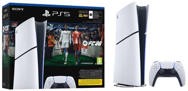 Sony PlayStation 5 Slim Digital+ EA Sports FC 26 Bundle 825 GB Wi-Fi Juodas, Baltas