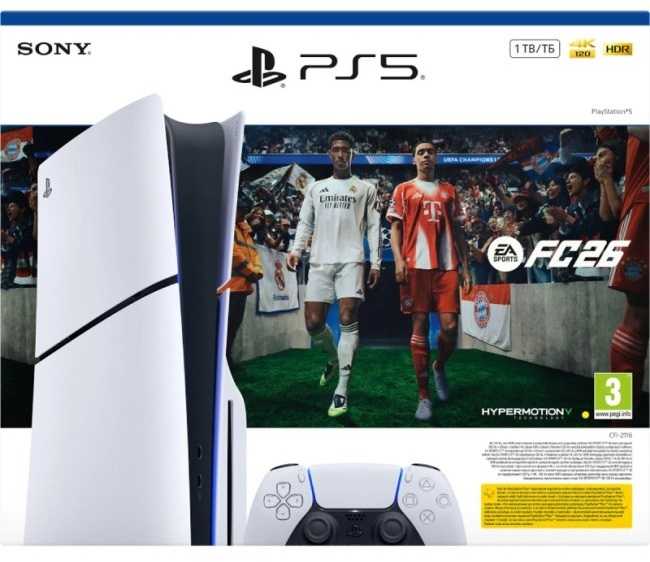 Sony PlayStation 5 Slim + EA Sports FC 26 Bundle 1 TB Wi-Fi Juodas, Baltas