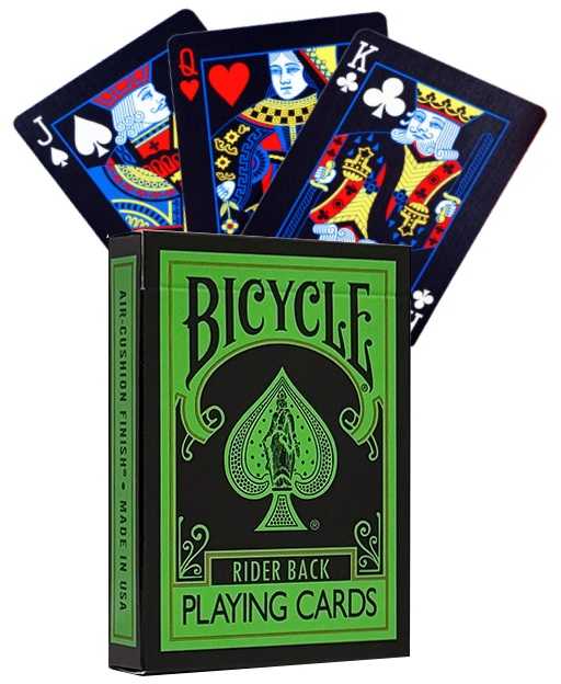 Žaidimų kortos - Bicycle Rider Back Reverse (plastikinis, 52 kortos, juoda)