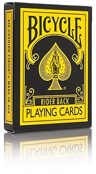Bicycle Reverse geltonos ir juodos žaidimo kortos magams ir pokeriui