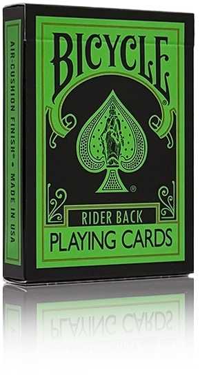 Žaidimų kortos - Bicycle Rider Back Reverse (plastikinis, 52 kortos, juoda)