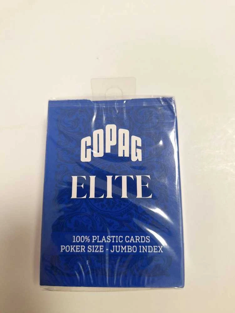 Kortų Žaidimas - Copag Elite Poker Dydžio Jumbo Indeksas 100% PVC 63.5x88.9mm Mėlynos