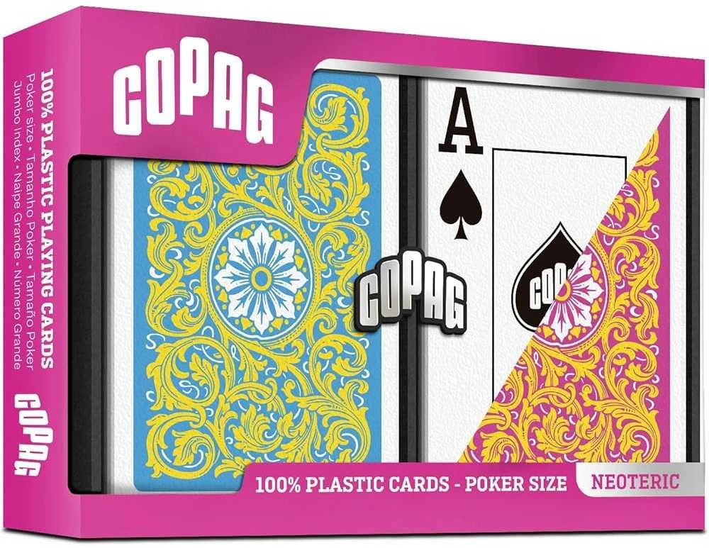 Copag 100% PVC pokerio kortos, 2 kaladžių rinkinys, Jumbo Index