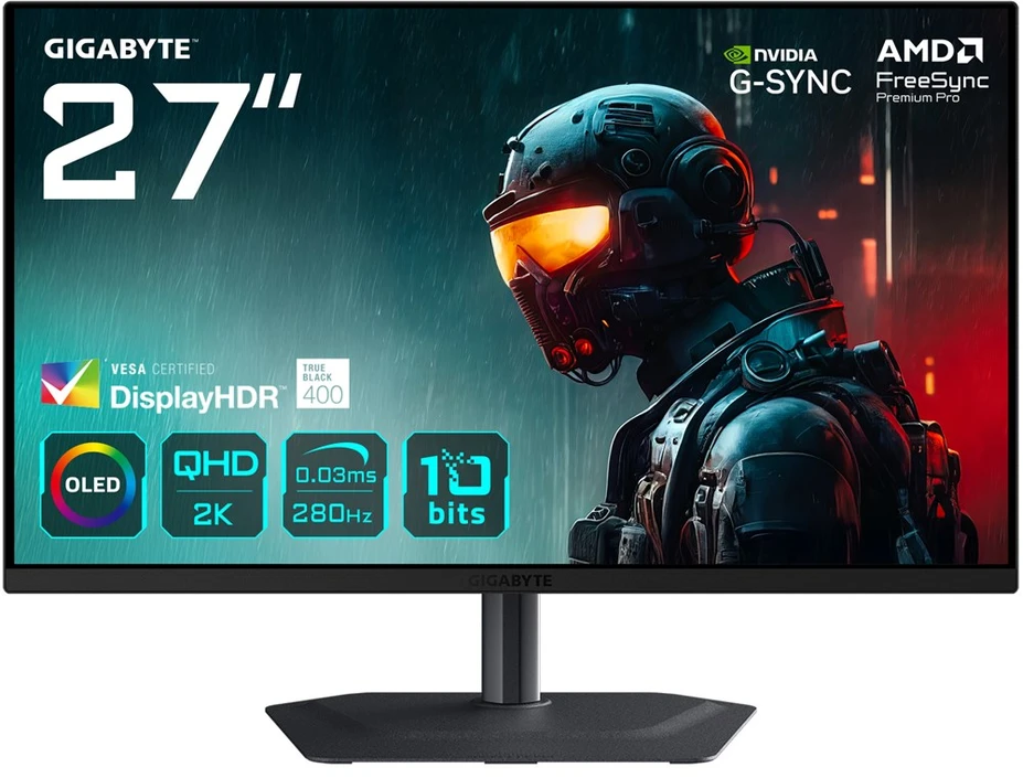Monitorius Gigabyte MO27Q2A 27" | 2560 x 1440 | 280 Hz | 0.03 ms | 250 cd/m² | DisplayHDR True Black 400