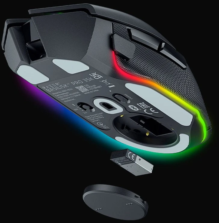 Razer | Pelė žaidimams | Basilisk V3 Pro 35K | Optinė pelė | Wireless | Juodas | Yes