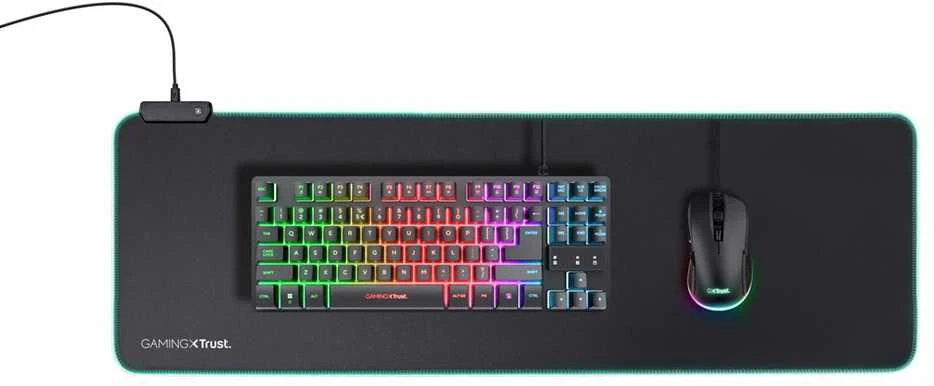 TRUST GXT 764 Glide-Flex RGB XXL pelės kilimėlis | 930x300x3mm