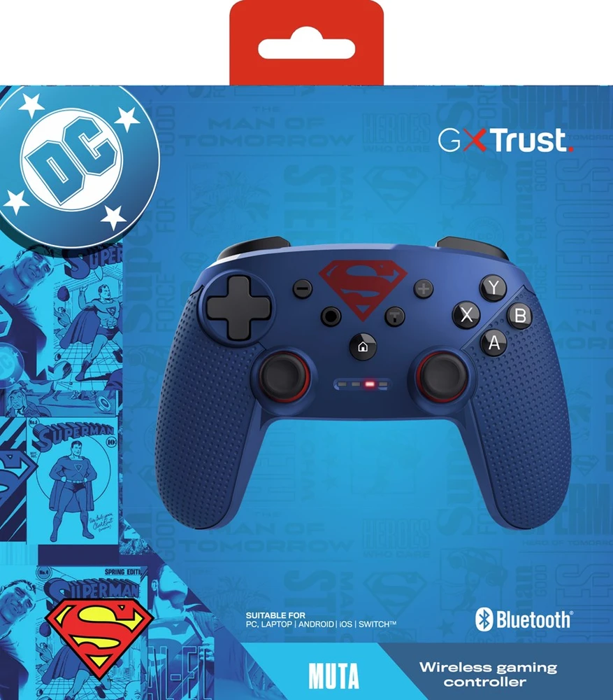 „Trust GXT 542SM Muta Mėlyna Bluetooth/RF/USB Gamepad“ skirtas „Android“, „Nintendo Switch“, „Nintendo Switch 2“, „Nintendo Switch Lite“, „Nintendo Switch OLED“, asmeniniams kompiuteriams, „iOS“