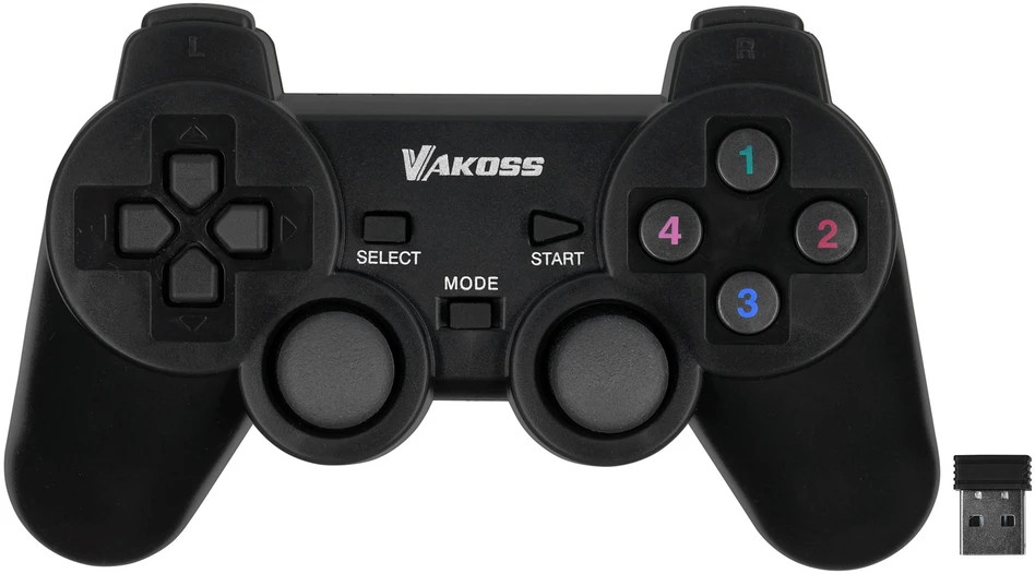 „Vakoss GP-4705BK“ žaidimų valdiklis, Juodas, RF žaidimų pultas, analoginis / skaitmeninis, kompiuteris, „PlayStation 3“