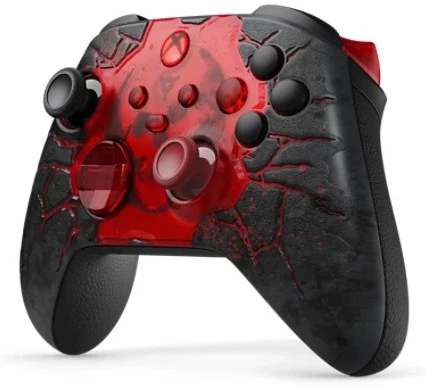 Žaidimų valdiklis - Microsoft XBOX Gears of War: E-Day Limited Edition, Juodas, Raudonas