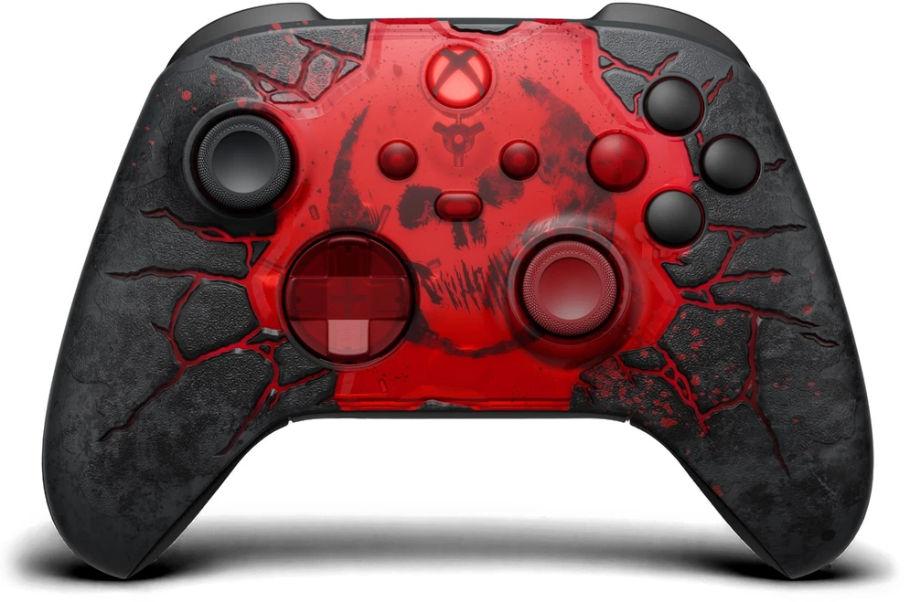Žaidimų valdiklis - Microsoft XBOX Gears of War: E-Day Limited Edition, Juodas, Raudonas