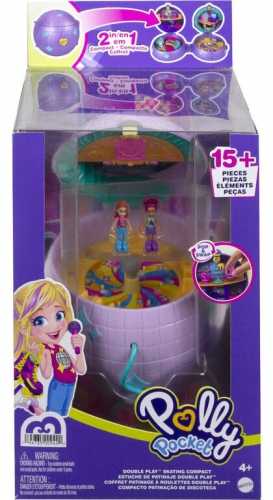 Žaislas - Polly Pocket Double Play Skating Compact (Mattel, žaidimų rinkinys, transformuojasi, daugiaspalvis)