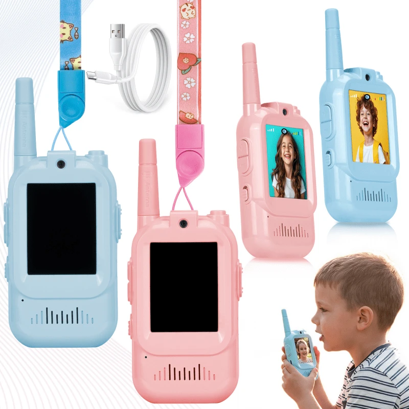 Žaislas - Redleaf WT2 Video Walkie-Talkie 300m Range Rechargeable Mėlyna/Rožinė