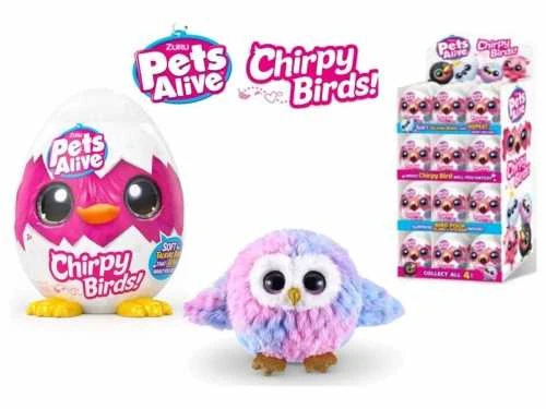 Žaislas - Zuru Pets Alive Chirpy Birds Interaktyvūs Pliušiniai 24 Įvairūs Dizainai