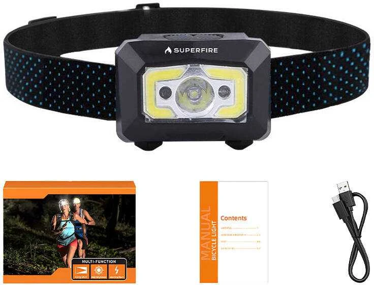 Žibintuvėlis su bekontakčiu jungikliu Superfire X30, 500lm, USB