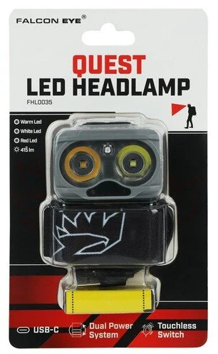 Mactronic Falcon Eye 415lm įkraunamas galvos žibintuvėlis Quest FHL0035