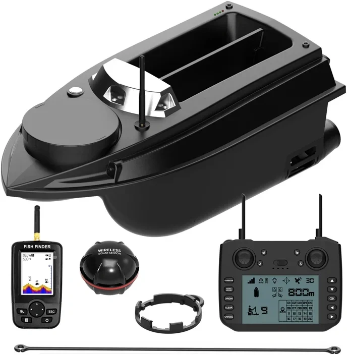 Žvejybos Įranga - Flytec V030 Masalo Valtys Su GPS, 180 Taškų, 3kg Talpa, Juoda