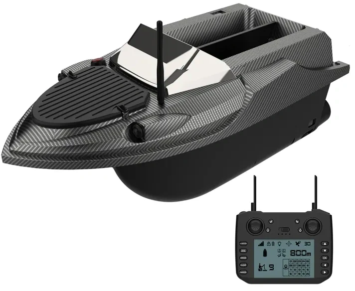 Žvejybos Įranga - Flytec V080 Nuotoliniu Būdu Valdomas Masalo Laivas 3kg bendra talpa GPS Juodas