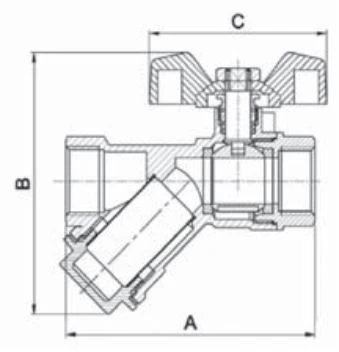 Arco SENA ventilis su filtru 1/2" v/v trumpa rankena (752503)
