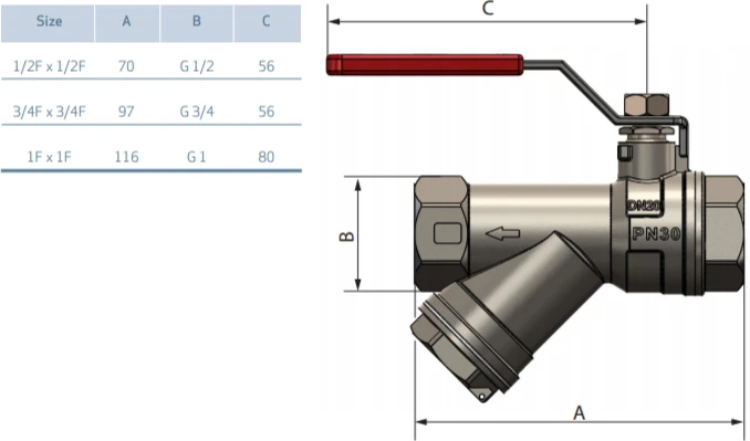 Arco SENA ventilis su filtru 1" x 1"