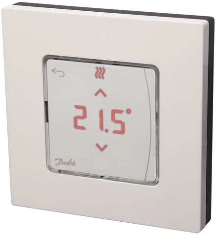 Šildymo valdymo sistema Danfoss Icon, termostatas bevielis, su infraraudonųjų spindulių grindų temperatūros jutikliui ir ekranu, virštinkinis
