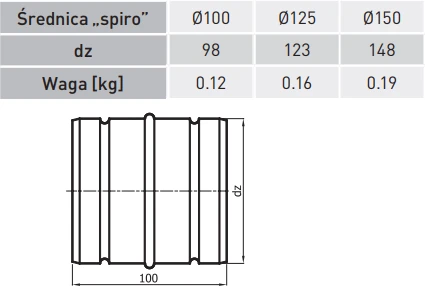 Darco Vidinis sujungimas ZWS150-OC (mova)