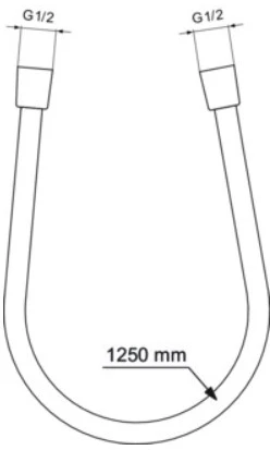 Dušo žarna Ideal Standard IDEALRAIN 1250 mm žarna, PVD, juoda matinė spalva