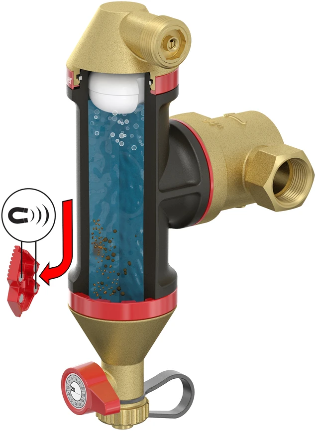 Flamco Meibes Atskirtuvas oro burbuliukams/ purvui Flamcovent Clean Smart 3/4", su magnetu