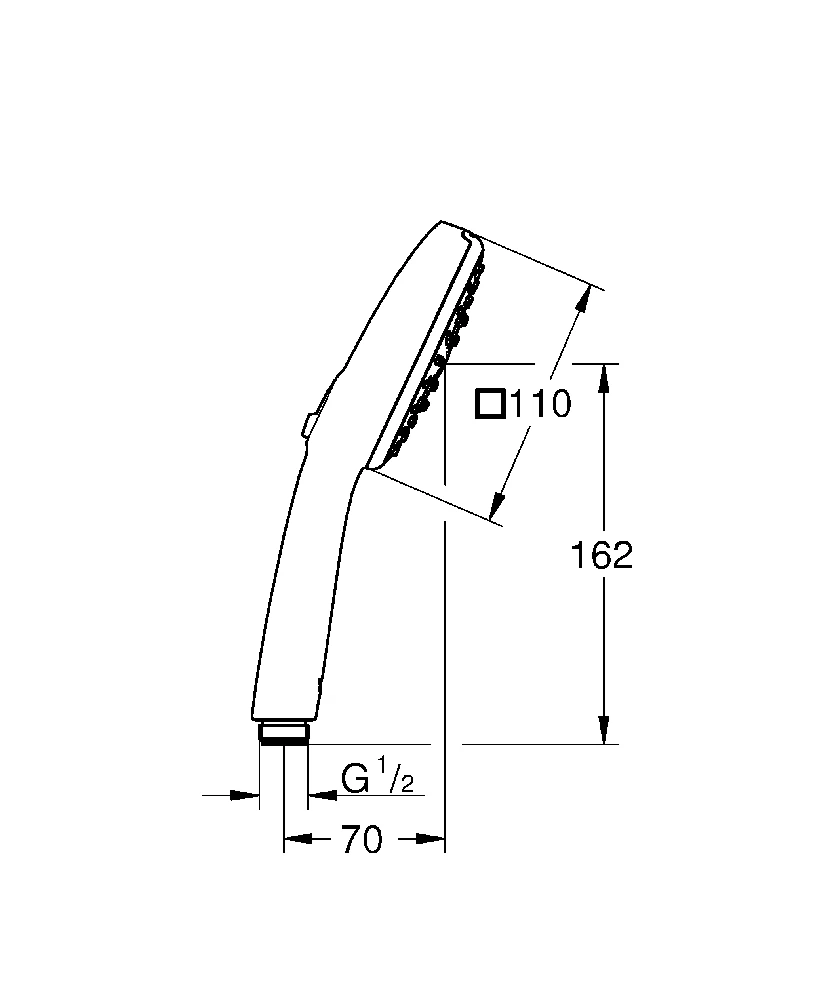 Grohe Tempesta Cube 110 3sr. dušo galvutė, 7,4L/min, chromas