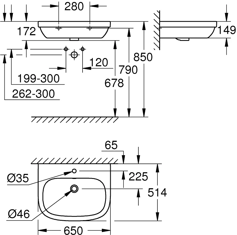 Grohe izlietne EuroCeramic, 650x514 mm, balta