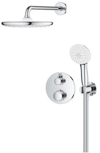 Grohe Potinkinė termostatinė dušo sistema Grohtherm Tempesta 250 dušo galva, be potinkinės d (35604000 užs.papildomai), chromo
