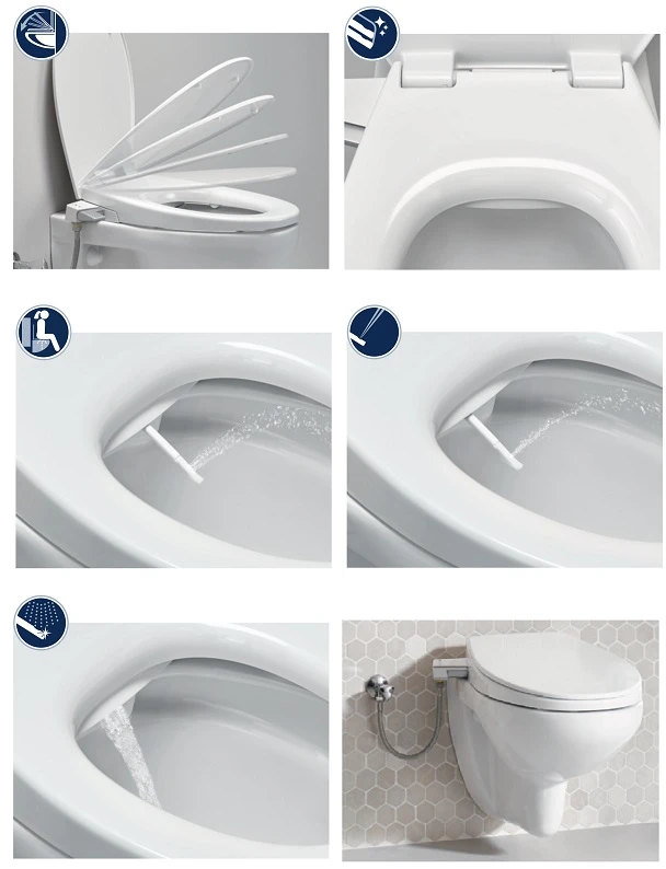Grohe Unitazo sėdynė su dangčiu BAU, su bidė 2`jų srovių funkcija, slow close, balta