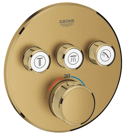 Grohe Virštinkinė dušo maišytuvo dalis Grohtherm Smartcontrol, 3 valdikliai, brushed cool sunrise