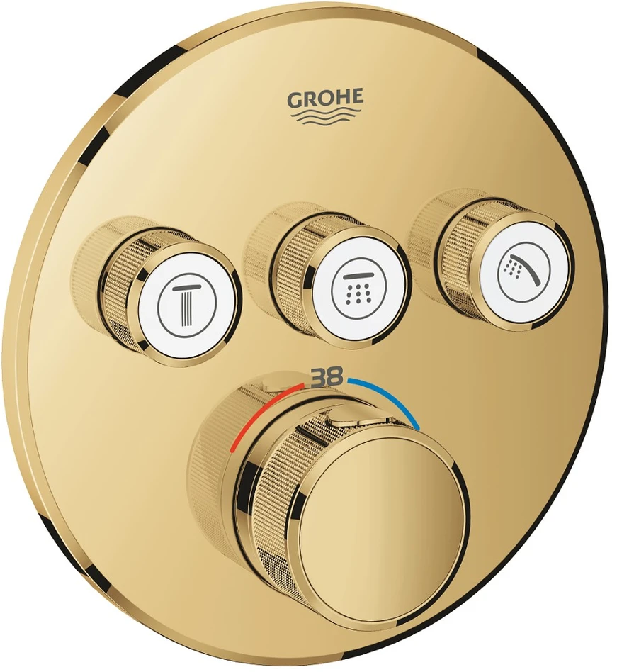 Grohe Virštinkinė maišytuvo SmartControl dalis, 3 valdikliai, spalva cool sunrise