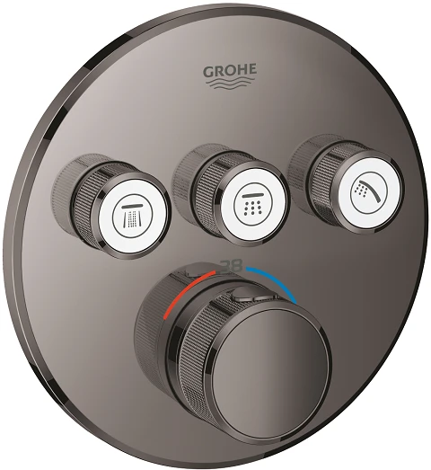 Grohe Virštinkinė maišytuvo SmartControl dalis, 3 valdikliai, hard graphite spalva