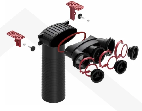Heatpex ARIA CONNECT difuzora pieslēgums DN75 (3 x 75mm), L=349mm