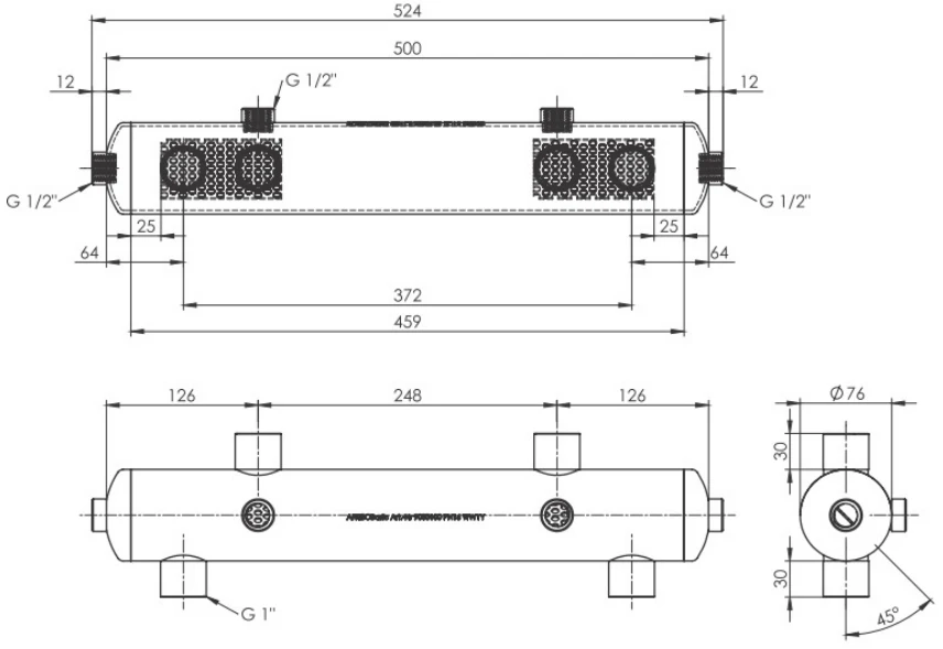 Hidraulinis indas Afriso BLH 801, DN1"; kvs 4m3/h; iki 70KW, su izoliacija