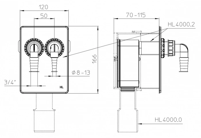 Hl Hutterer Lechner Sifono HL4000 pajungimo komplektas 2 įrenginiams HL4000.2