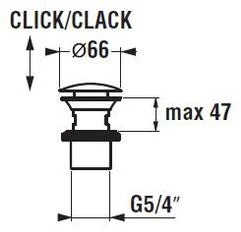 Jika Ventilis praustuvui Click-Clack, chromuotas su persipylimu